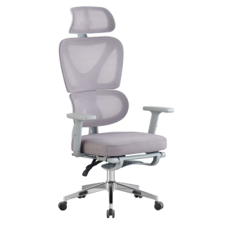 Komfortné kancelárske kreslo, sivá sieťovina, chróm
