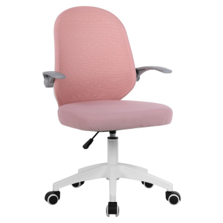 Elegantné kancelárske kreslo, ružová sieťovina, biela