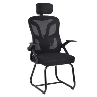 Komfortná kancelárska, zasadacia stolička, čierna sieťovina