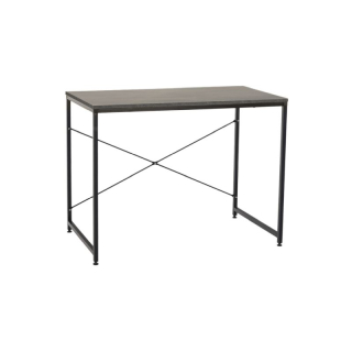 Písací stôl s kovovou konštrukciou, betón, čierny, 90x60 cm