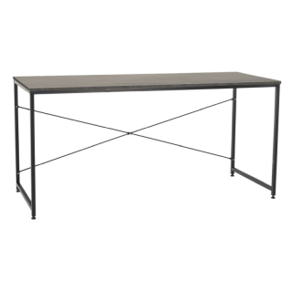 Písací stôl s kovovou konštrukciou, betón, čierny, 150x60 cm