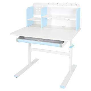 Rastúci písací stôl 80x60 cm, modro-biely