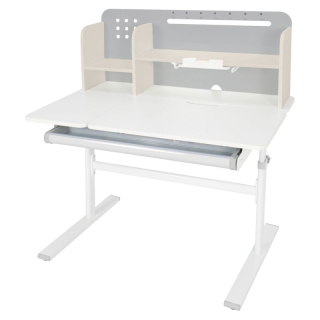 Rastúci písací stôl 100x60cm, sivo-biely