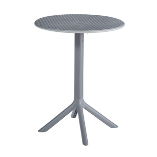 Záhradný stôl, sivý, 60x60 cm z plastu