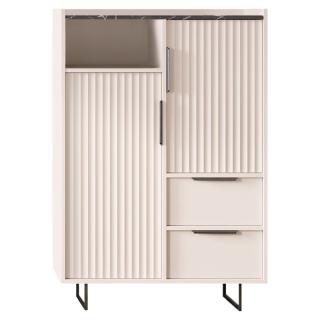 Komoda KOM2D2S, kašmír, tmavý mramor, kombinovaná