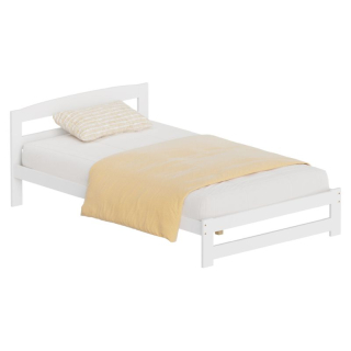 Posteľ 120x200 s roštom, biela, borovicové drevo