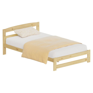 Posteľ 120x200 s roštom, prírodná, borovicové drevo