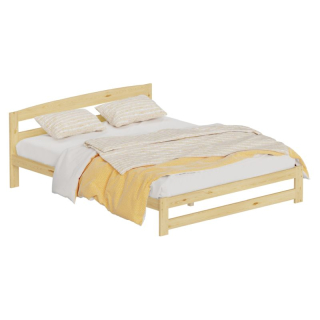 Posteľ 160x200 s roštom, prírodná, borovicové drevo