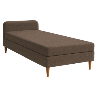 Čalúnená posteľ, 110x200, s matracom, hnedá látka