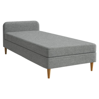 Čalúnená posteľ, 110x200, s matracom, sivá látka