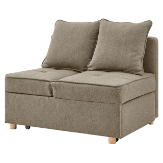 Pohodlná rozkladacia pohovka, béžovohnedá látka