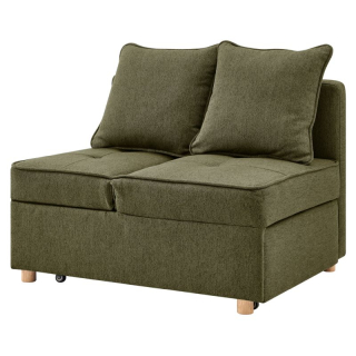 Pohodlná rozkladacia pohovka, zelená látka