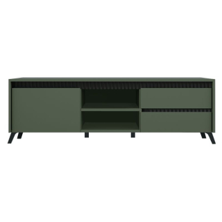 Štýlový TV stolík RTV1K2So, smoke zelený, čierny