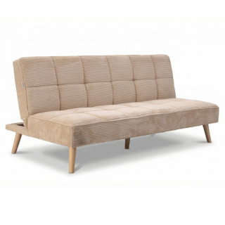 Moderná trojmiestna rozkladacia pohovka, krémová, látka