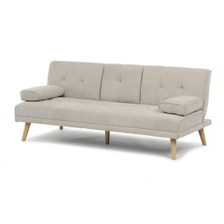 Štýlová trojmiestna rozkladacia pohovka, béžová, látka