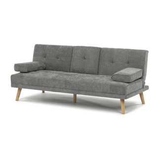 Štýlová trojmiestna rozkladacia pohovka, sivá, látka