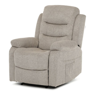 Elegantné polohovacie kreslo, manuálne ovládanie, béžová, látka