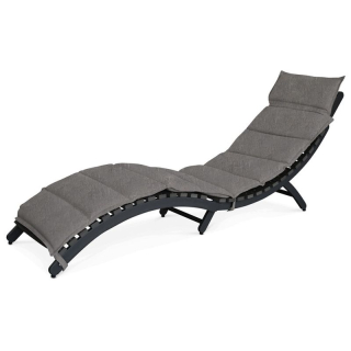 Záhradné ležadlo, hliníkové, sivé, látka, skladacie