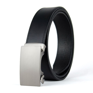 Opasok z pravej kože s automatickou prackou ARGENTUM, Čierny