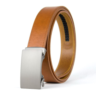 Opasok z pravej kože s automatickou prackou ARGENTUM, Koňakový