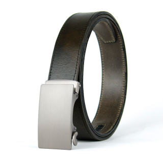 Opasok z pravej kože s automatickou prackou ARGENTUM, Olivový