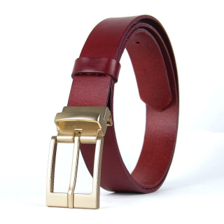 Kožený opasok AURELIA, šírka 3,3 cm, Bordový