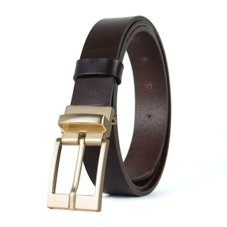 Kožený opasok AURELIA, šírka 3,3 cm, Tmavo hnedý