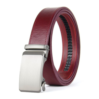 Opasok z pravej kože s automatickou prackou AUREX, Bordový