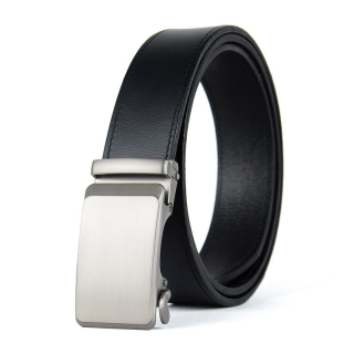 Opasok z pravej kože s automatickou prackou AUREX, Čierny