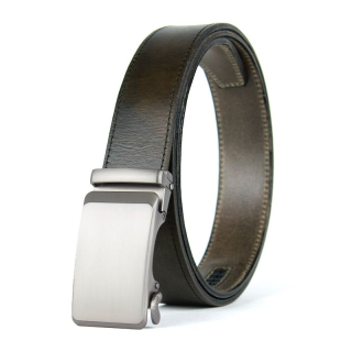 Opasok z pravej kože s automatickou prackou AUREX, Olivový