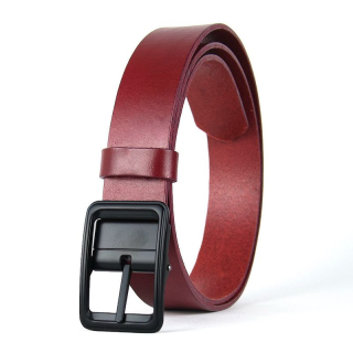 Kožený opasok BLACKFORGE, šírka 3,3 cm, Bordový