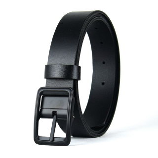 Kožený opasok BLACKFORGE, šírka 3,3 cm, Čierny