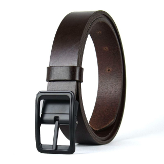 Kožený opasok BLACKFORGE, šírka 3,3 cm, Tmavo hnedý