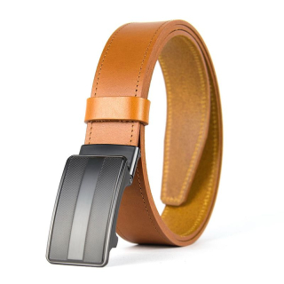 Opasok z pravej kože s brzdou, šírka 3,5 cm – CARBON, Koňakový