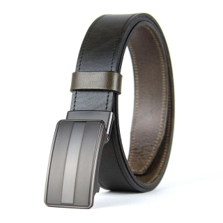 Opasok z pravej kože s brzdou, šírka 3,5 cm – CARBON, Olivový