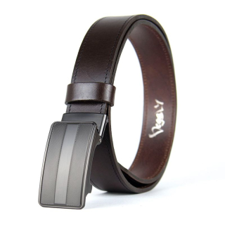 Opasok z pravej kože s brzdou, šírka 3,5 cm – CARBON, Tmavo hnedý