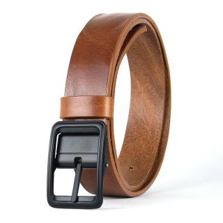 Kožený opasok s dezénom BLACKFORGE, šírka 3,3 cm, hnedý