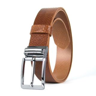 Kožený opasok s dezénom OBSIDIAN SNAKE, šírka 3,3 cm, hnedý