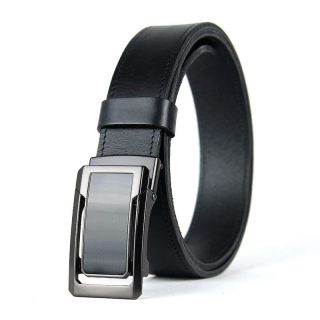 Opasok z pravej kože s brzdou, 3,5 cm, GRAPHITE CORE, Čierny