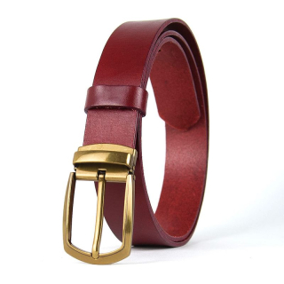 Kožený opasok HERITAGE, šírka 3,3 cm, Bordový