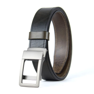 Kožený opasok NICKEL AXIS s brzdovou prackou, 3,5 cm, Olivový