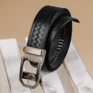 Kožený opasok NICKEL GAP čierny, automatická pracka, limitovaná edícia