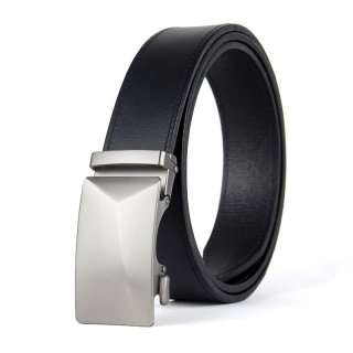 Kožený opasok NICKEL XYRON 3,5 cm, automatická pracka, Čierny