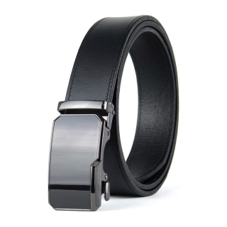 Kožený opasok NOBLEFORCE 3,5 cm, automatická pracka, Čierny