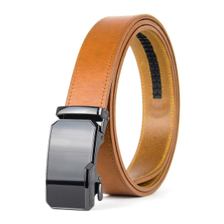 Kožený opasok NOBLEFORCE 3,5 cm, automatická pracka, Koňakový