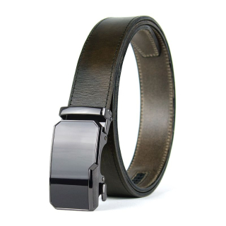 Kožený opasok NOBLEFORCE 3,5 cm, automatická pracka, Olivový