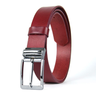 Kožený opasok OBSIDIAN, šírka 3,3 cm, Bordový