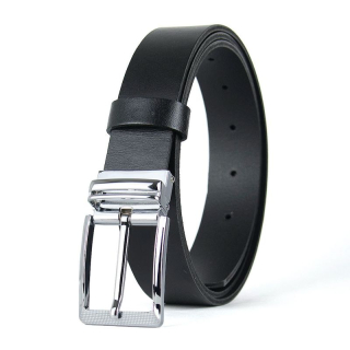 Kožený opasok OBSIDIAN, šírka 3,3 cm, Čierny