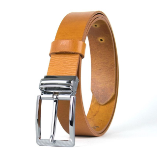 Kožený opasok OBSIDIAN, šírka 3,3 cm, Koňakový