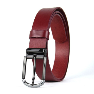 Kožený opasok ONYX EDGE, šírka 3,3 cm, Bordový